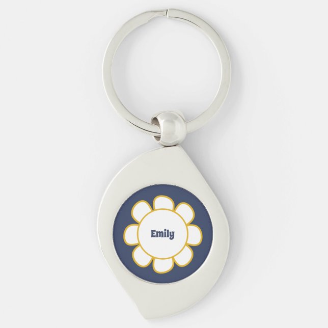 Chaveiro Flor Retroativo Cubo Personalizado (Frente)