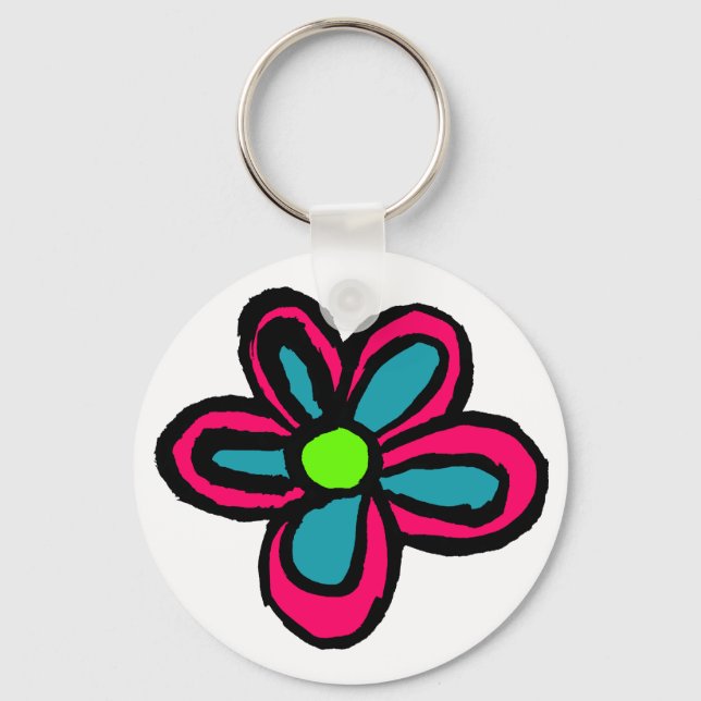 Chaveiro Flor Rosa Fofo (Frente)