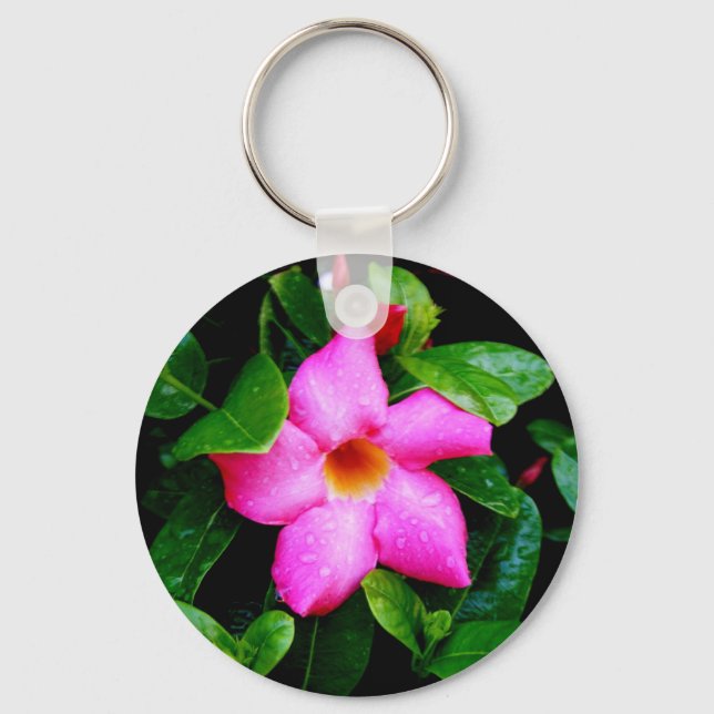 Chaveiro Flor Rosa Molhada (Frente)