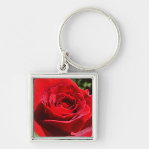 Chaveiro Flor Rosa vermelha brilhante Flor