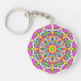 Chaveiro Flor Roxo Mandala Boho