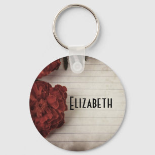 Chaveiro Flor Vermelha em Papel Vinculado Personalizado