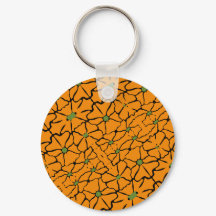 Floral Abstrato Moderno Verde e Laranja