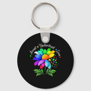 Chaveiro Floral Autismo Sensibilização Flor Para Mulheres M