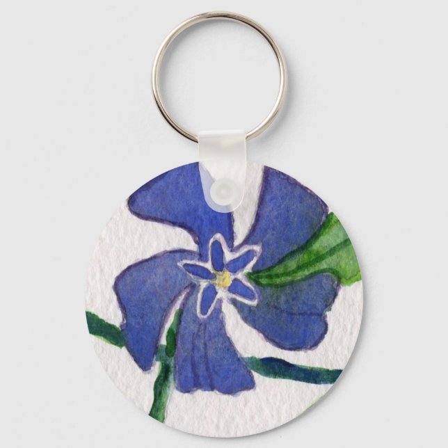 chaveiro Floral "Blue Vinca" (Frente)