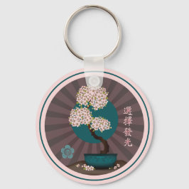 Chaveiro Floral bonsai "Escolha brilhar" arte asiática