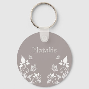 Chaveiro floral da borboleta do marfim