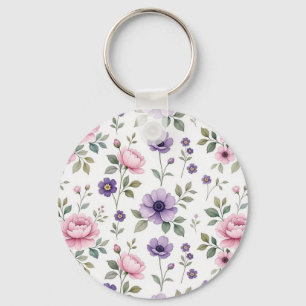 Chaveiro Floral de Jardim Botânico Vintage