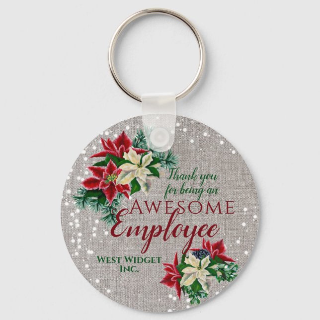 Chaveiro Floral de Natal em Burlap para Apreciação de Funci (Frente)