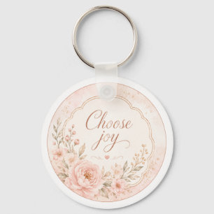 Chaveiro Floral de Seda Rosa editável