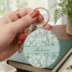 Chaveiro Floral de Sobrenome Personalizado