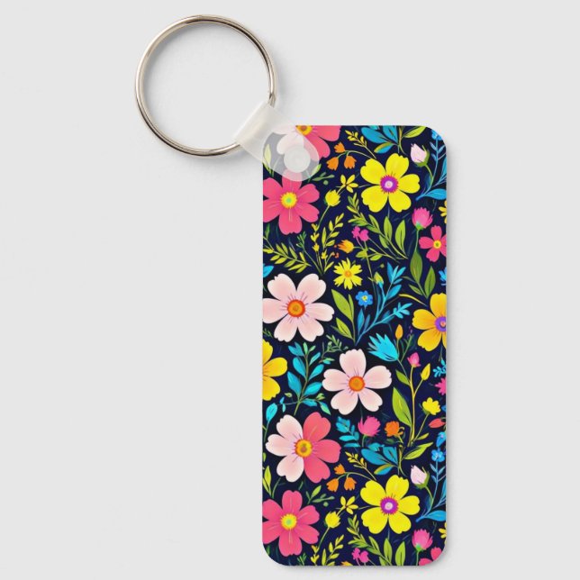Chaveiro Floral Digital Painting Flowers Pattern-38875 (Frente)
