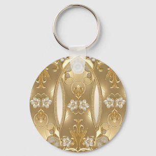 Chaveiro Floral do Ornamentado Dourado