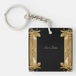 Chaveiro Floral do Ornamentado Preto Dourado