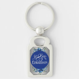 Chaveiro Floral e Metálico Silver Flourado