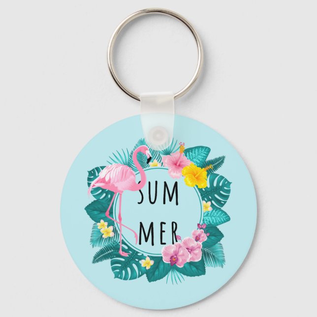 Chaveiro Floral Flamingo Summer Bliss (Frente)