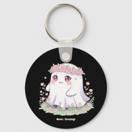 Chaveiro Floral Ghost Halloween Figurume para Meninas
