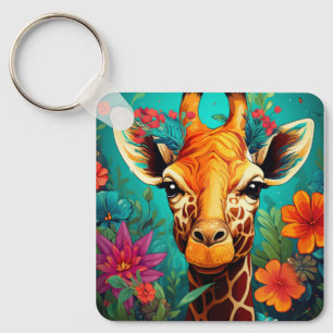 Chaveiro Floral Girafa Portrait- 9319