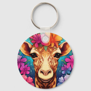 Chaveiro Floral Girafa Portrait- 9321