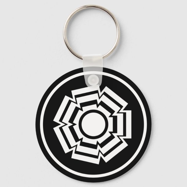 Chaveiro Floral Groove, Preto (Frente)