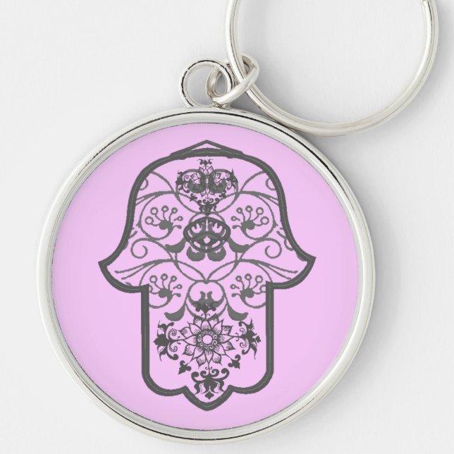 Chaveiro Floral Hamsa (Frente)