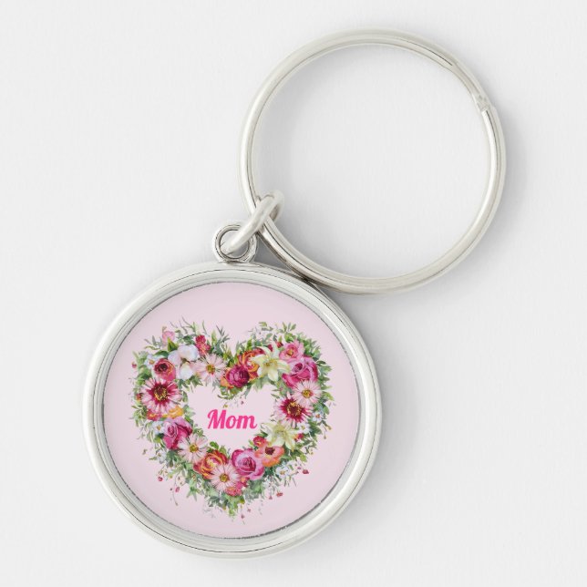 Chaveiro Floral Heart Wreath Personalizado (Frente)