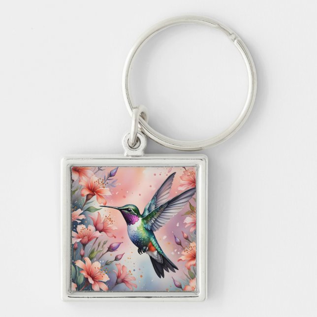 Chaveiro floral hummingbird keychain (Frente)