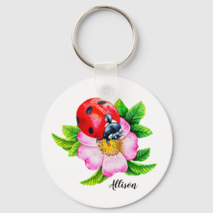 Chaveiro Floral Ladybug Personalizado