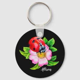 Chaveiro Floral Ladybug Personalizado