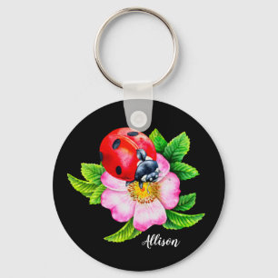 Chaveiro Floral Ladybug Personalizado