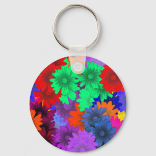 Chaveiro Floral multicolorido