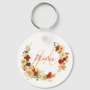 Chaveiro Floral outonal personalizado
