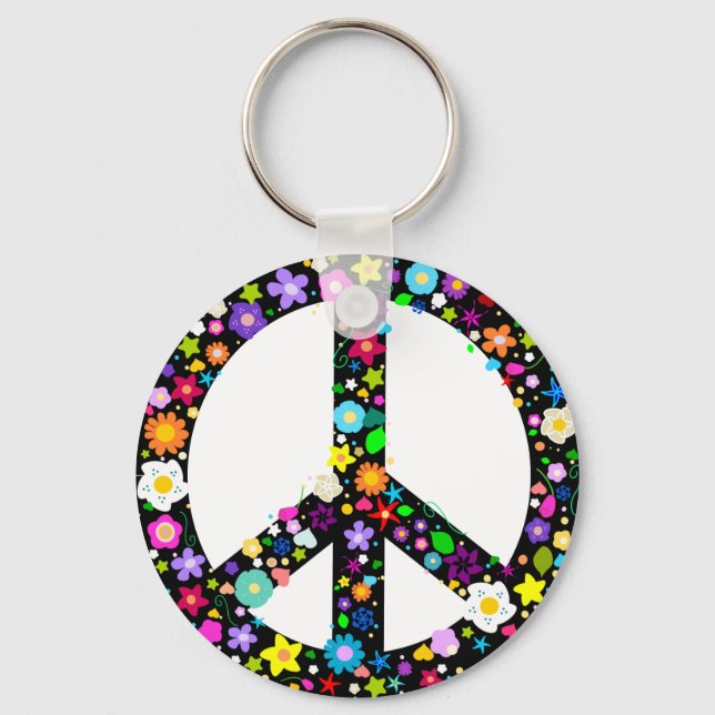 Chaveiro Floral Peace Symbol (Frente)