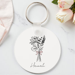 Chaveiro Floral Personalizado Para Bridesmaid