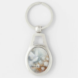 Chaveiro Floral Pombo de Casamento - Personalizáve