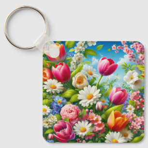 Chaveiro Floral/primavera trabalho de arte