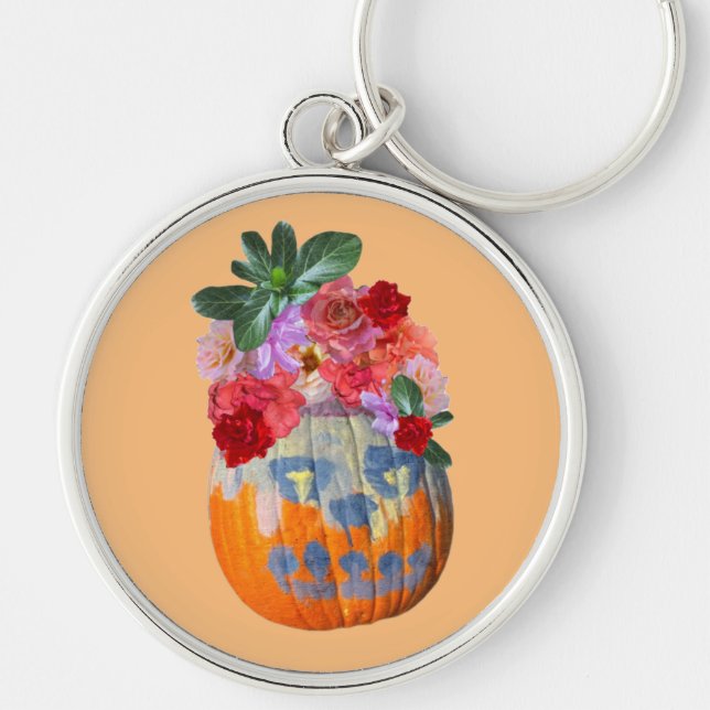 Chaveiro Floral Pumpkin Cutout Design (Frente)