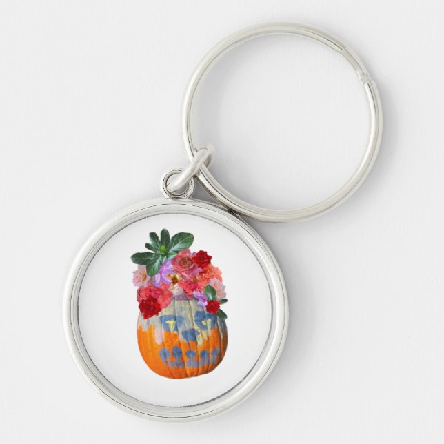Chaveiro Floral Pumpkin Cutout Design para o Primavera de o (Frente)