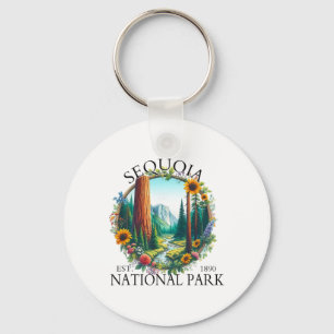 Chaveiro Floral Retro Parque Nacional Sequoia Camping Camin