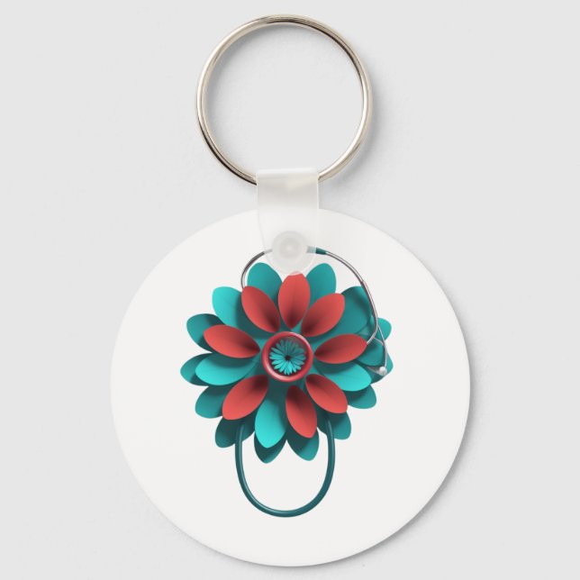 Chaveiro Floral Stethoscope Design – Unique Medical & Healt (Frente)