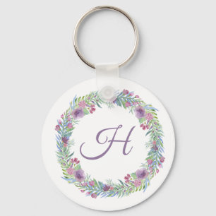 Chaveiro Floral Wreath Monograma Personalizado