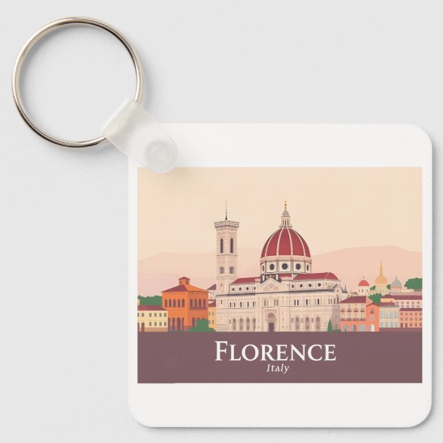 Chaveiro Florence Italy Duomo di Firenze Pastel Viagem (Frente)