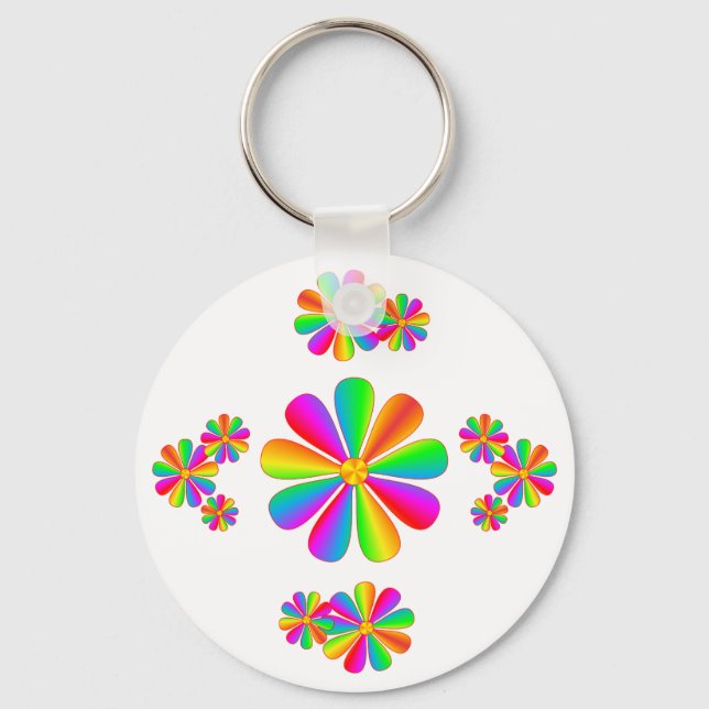 Chaveiro Flores Arco-Íris (Frente)