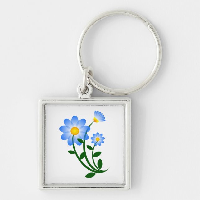CHAVEIRO FLORES AZUIS (Frente)