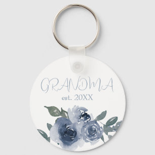 Chaveiro Flores Azuis para a Vovó