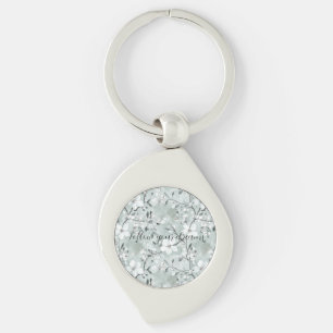Chaveiro Flores Brancas de Cinzas Chic