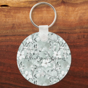 Chaveiro Flores Brancas de Cinzas Chic