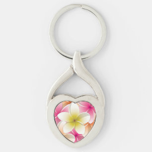 Chaveiro Flores Brilhantes Frangipani/ Plumeria