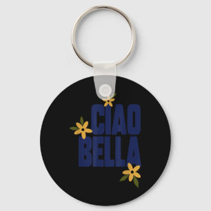 Chaveiro Flores Ciao Bella Gráfico Vintage Fofo