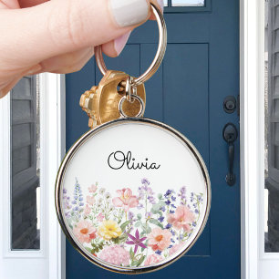Chaveiro Flores Coloridas Bonitas Jardim Floral Personaliza